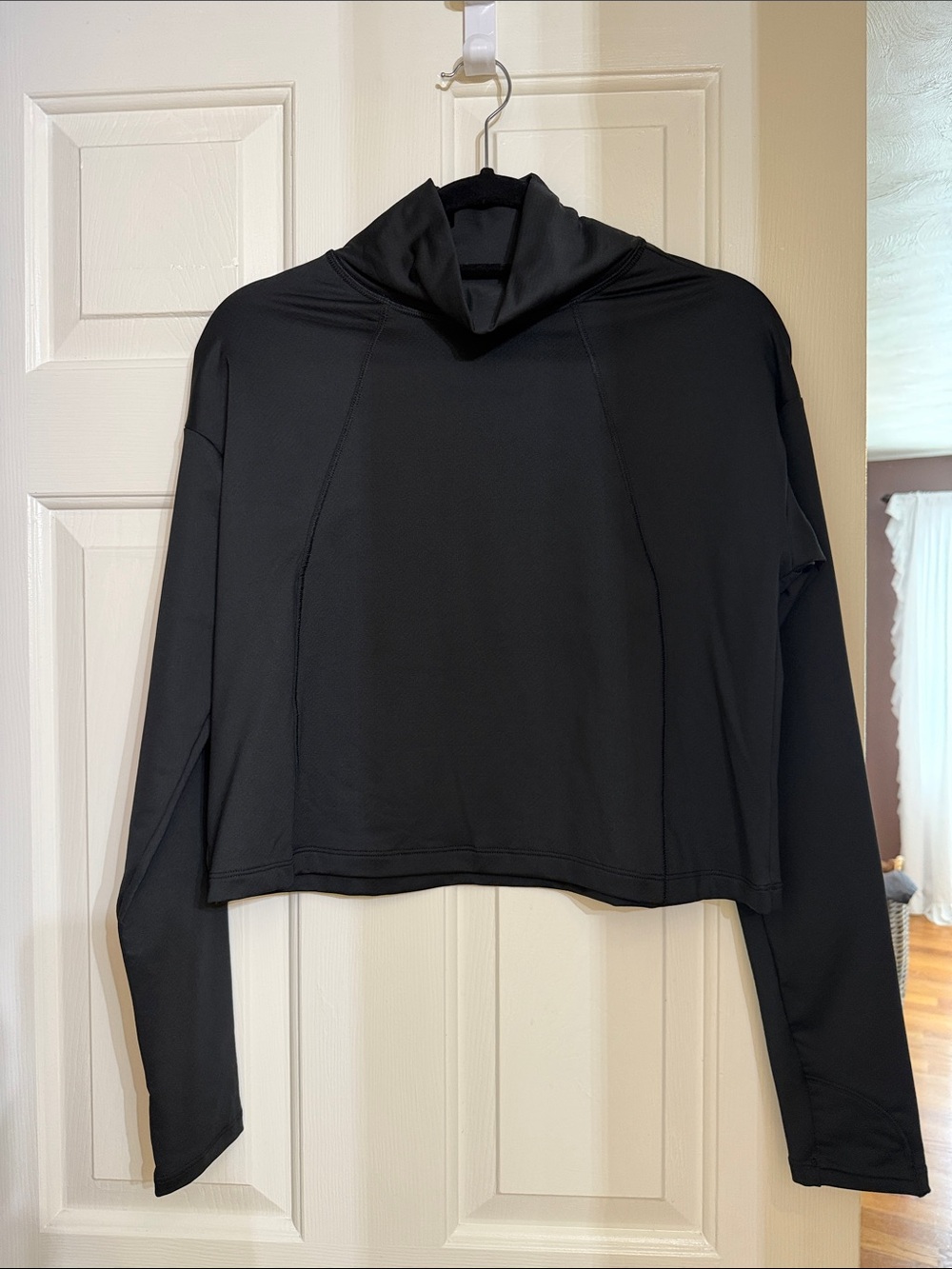 Athleta Black Long-Sleeve mock neck top